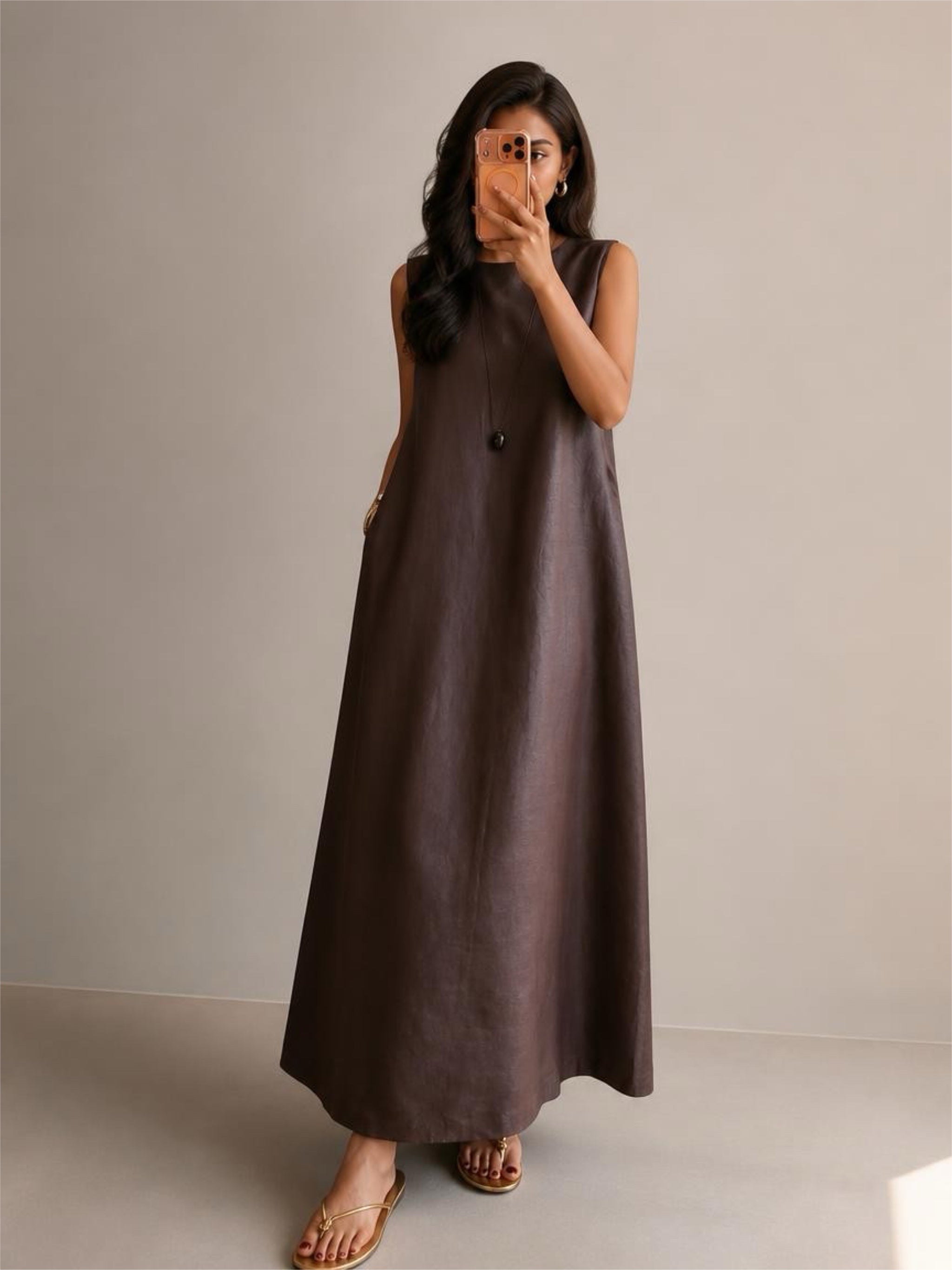 Mulberry silk 26MM Gambiered Canton Silk Long Dress