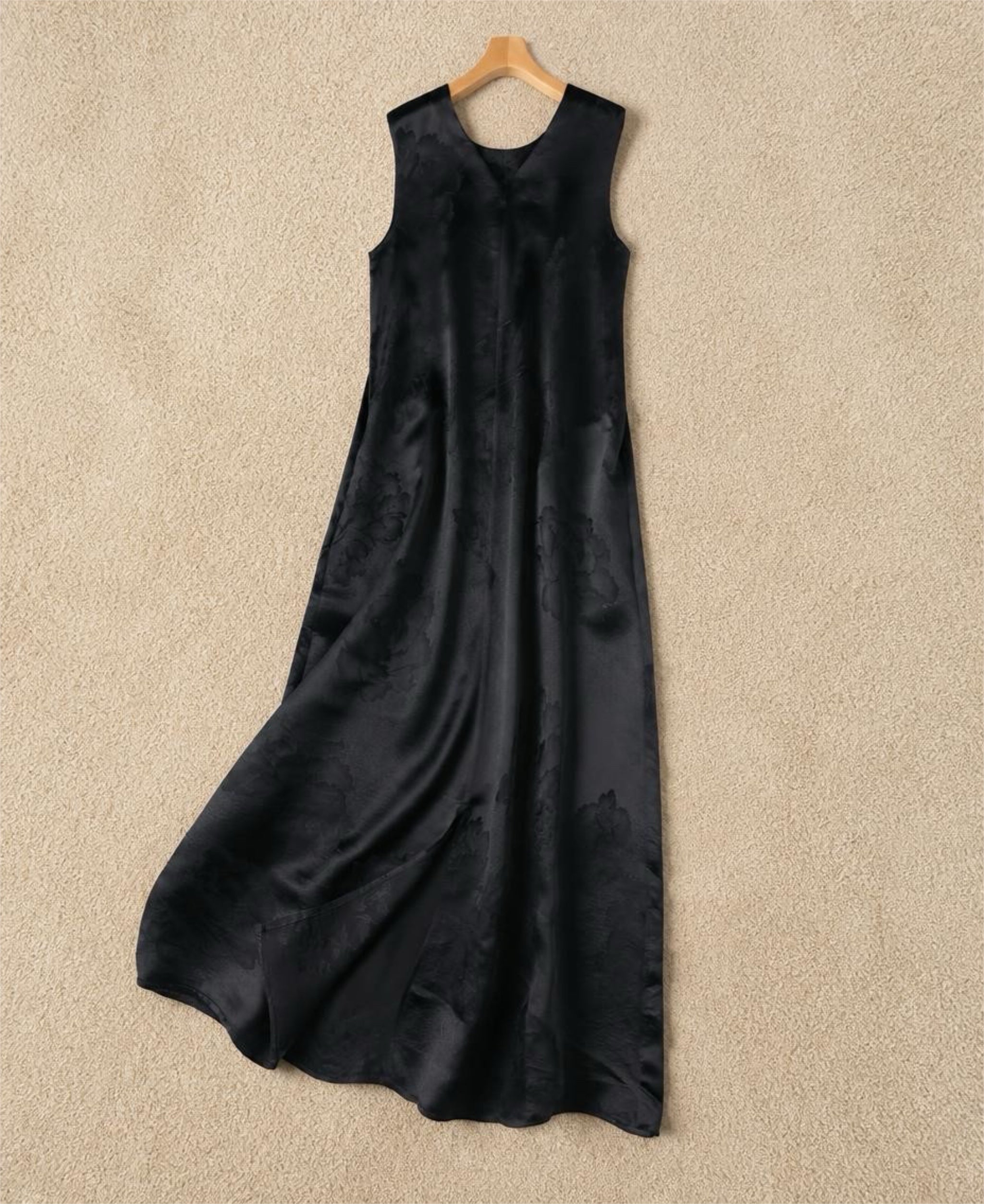 Mulberry Silk Silk Jacquard 35MM, Premium Quality, Black Dress