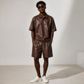 Mulberry Silk Gambiered Canton Silk, Man’s short sleeve shirt and shorts set