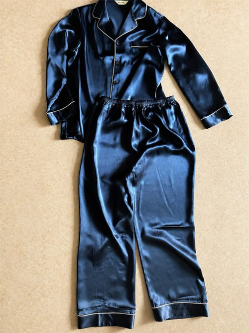 100% Mulberry Silk Long Pijamas Set