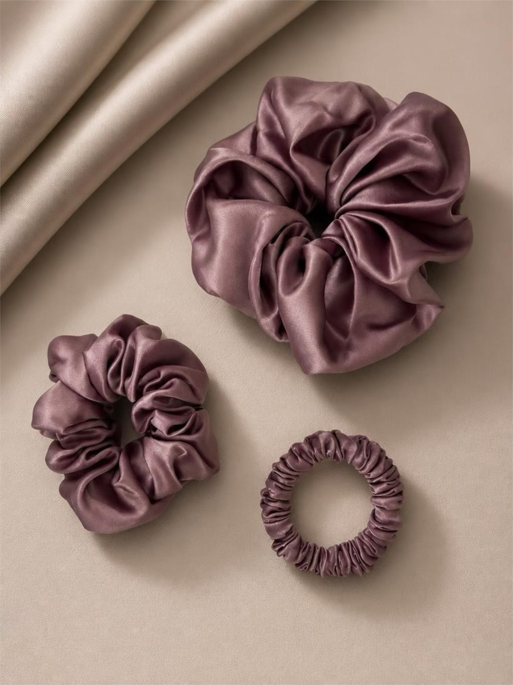 100% Mulberry Silk Hair Elastic Band Set