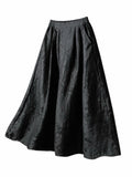 Top Collections: Mulberry Silk leather look Gambiered canton Silk Black Skirt