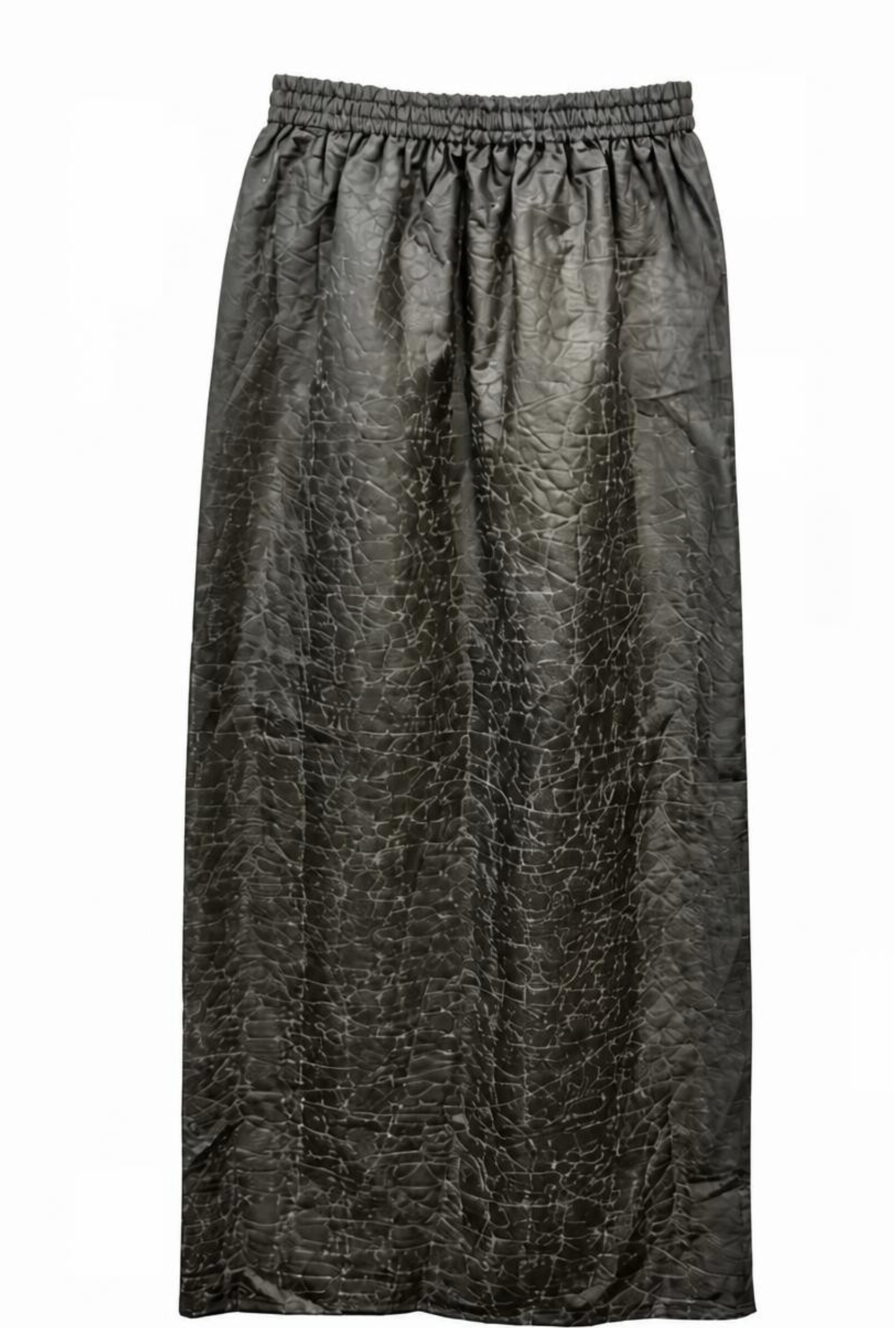 Mulberry Silk Gambiered canton Silk Rare and unique Explosive crackle pattern black Skirt