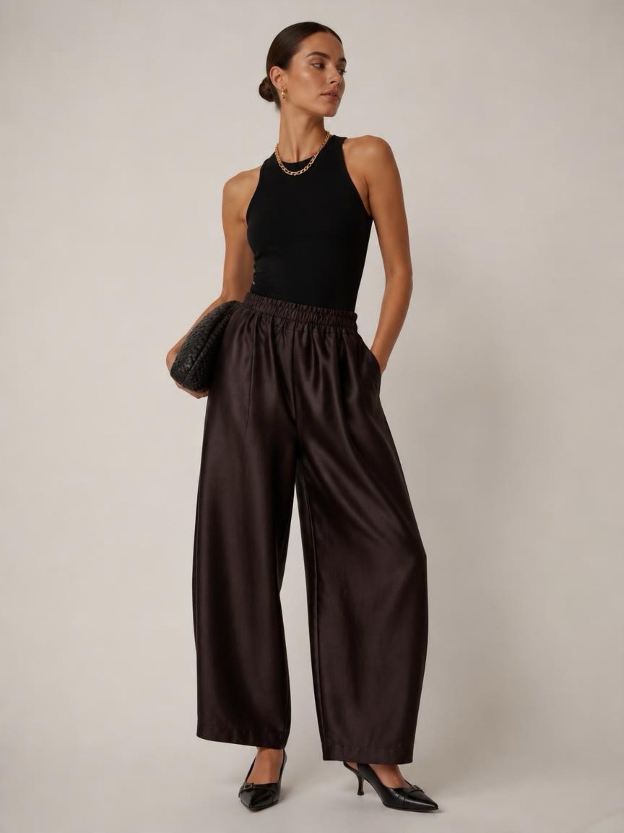 Mulberry Silk Gambiered Canton Silk pants