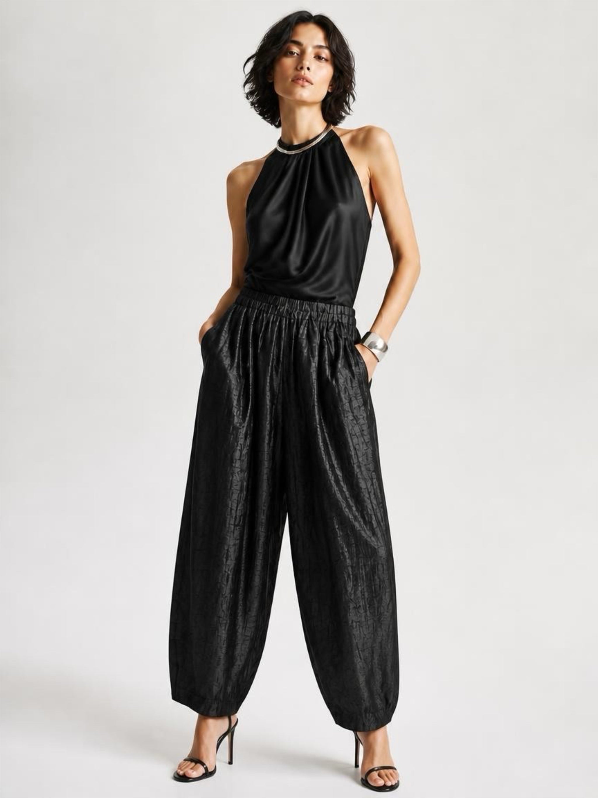 Mulberry Silk Gambiered Canton Silk pants